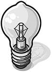 An isometric illustration of a lightbulb
