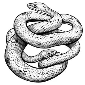 Illustration of a two-headed snake
